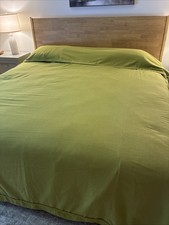 Vintage MCM 1970s Avocado Green Homemade Bedspread Grandma 101x123