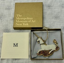 2003 MMA Unicorn in Captivity Ornament Metropolitan Museum Art Pewter Box picture