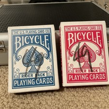 2 Vintage NOS Tax Stamp Sealed Decks Bicycle Rider Back Playing Cards **NICE** picture