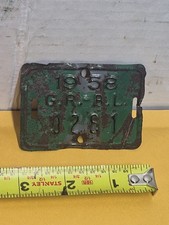 Vintage 1958 Grand Rapids Bicycle License Plate Schwinn Stingray Shelby Murray  picture