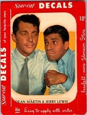 1952 STAR-CAL MOVIE STAR DECALS DEAN MARTIN & JERRY LEWIS SHARP CONDITION picture