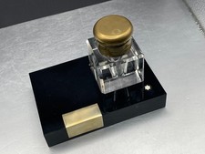 Montblanc Diplomat Meisterstuck c1970s Crystal Led Inkwell Dipping Glass 149 picture