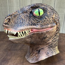 Vintage 1992 Jurassic Park Velociraptor Latex Halloween Mask Adult Size picture