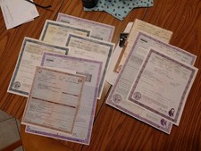 Vintage Pontiac Oldsmobile Buick Historical Collectble Document Car Title Lot IL picture