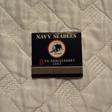 Navy Seabees 25th Anniversary Matchbook 1967 Front Strike 100th Anniversary picture