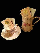 Set Of 3 H&C Haas & Czjzek Rosa Porzellan Art Deco Cups & Pitcher Certificate OA picture