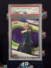 2025 Topps Chrome Disney Elsa Purple Refractor #111 48/75 PSA 10 picture