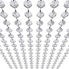 33ft K9 Glass Crystal Garland Strands - Hanging Chandelier Gem Bead Chain - 1... picture