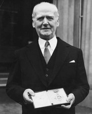 Music conductor Basil Cameron holding OBE award after receiving- 1957 Old Photo picture
