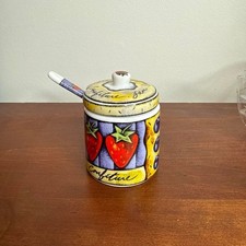 MSC Joie de Vivre Ceramic Fruit Jam Jar with Spoon picture