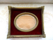 Antique French Louis XVI Ornate Gold Wood Frame w/ Copper Interior Insert Edge picture