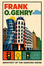 Frank Gehry Dancing House Poster - Retro Decor 🏙️ 24x36” - Premium Matte Paper picture