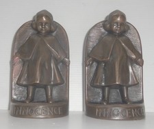 Vintage Jennings Bros. (JB) Bronze Clad Bookends  - No. 1702 Dutch Girl picture