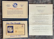 Rare 1985 Ronald Reagan Inaugural Day 14k Gold Piece Connoisseurs Edition picture