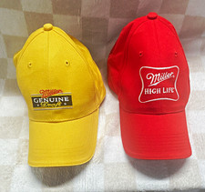 Miller Genuine Draft & High Life Breweriana Promo Hats Lot of 2 picture