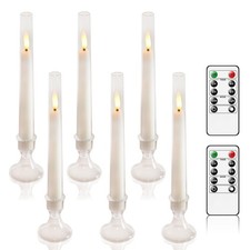 Sasigeiaa Flameless Taper Candles with Remote and Timer - 6 Pack LED White picture