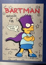 1990 Topps The Simpsons Bartman Bart Avenger of Evil #1 Sticker picture