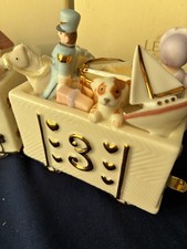 HAPPY BIRTHDAY TERRIFIC THREE TRAIN BY LENOX FINE CHINA WITH 24k TRIM picture