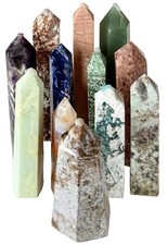 11 Lbs (5kg) Lot Of 12 Crystal Towers Mixed Materials Polished 7.5”-5” picture