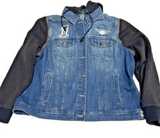 Harley-Davidson Motors Denim Hoodie Jacket Women 2XL MKE WI Milwaukee Wisconsin picture