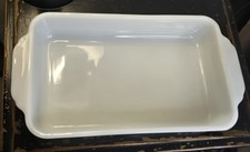 ANCHOR HOCKING FIRE-KING WHITE MILKGLASS 1 1/2 QT RECTANGULAR BAKING DISH #410  picture