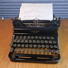 Vintage 1934 CORONA JUNIOR Brilliant Black/Case Typewriter, Oil, Adjusted picture