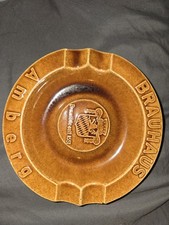 Vintage Brauhaus Amberg Germany Stoneware Ashtray Beer Brewery Souvenir picture