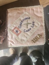 Camp Lee Hankerchief Case With 48 Star Flag. Silk With Box From Earle Store picture