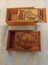 Antique charming small whitewood box Brighton 1820s Regency era picture