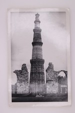 Qutab Minar New Delhi India RPPC 1946 Rangoon Studio Postcard picture