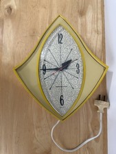 Vintage 1960s Atomic Mid Century GE Electric Wall Clock Model 2159 Made in USA picture