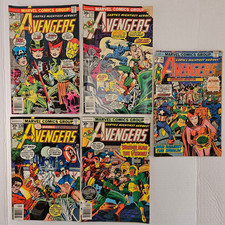 Lot of 5 Vintage Marvel Avengers Bronze Age Comics #141 #154 #155 #158 #170 picture