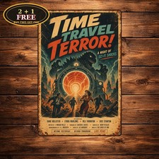 Sci-Fi Time Machine Movie Poster Style Metal Sign Decor picture