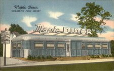 Elizabeth NJ Maple Diner Mellinger Studios c1940s Linen Postcard bhn picture
