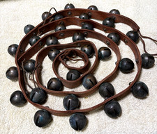 Pair Vintage 1960 Cast Brass Sleigh Bells 44
