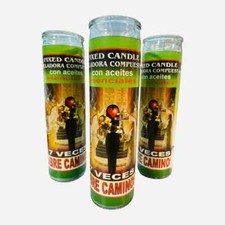 3x set- 7 Veces Abre Camino Veladora Preparada, 7 Times Open Road Fixed Candle picture