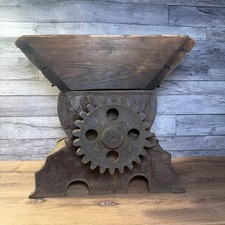 Antique 1877 Cast Iron Wood Fruit Crusher Cider Apple Grinder Mill Auburn ME picture