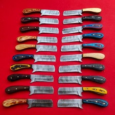 LOT OF 20 6 INCH HANDMADE DAMASCUS STEEL BULL CUTTER SKINNER KNIFE W/SHEATH(WEI) picture
