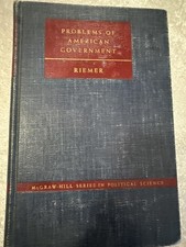 Problems of American Government by Riemer - Vintage Political Science Hardcover picture