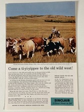 1958 Sinclair Motor Oil Print Ad Wichita Mountains Wildlife Refuge picture