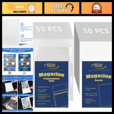 100 PCS Resealable Magazine Bags with Boards - Clear Storage Sleeves for Protect picture
