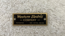 Western Electric Antique Telephone Brass Nameplate NOS Reproduction Phone Parts picture