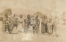Native American Women & Children in Blankets Group c1907–15 RPPC Postcard COPY picture