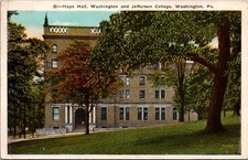 Hays Hall Washington & Jefferson College Washington PA Vintage Postcard 5P18-3 picture