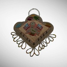 Antique Native American Iroquois Beaded Whimsy Pincushion c. 1870s Museum Grade picture