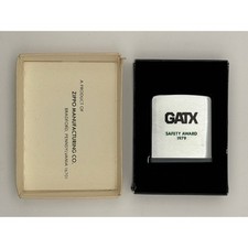 1972 Zippo 6260 GATX Safety Award 1979 Pocket Ruler Satin Chrome Box Collectible picture