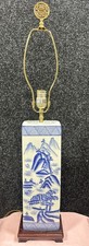 Lamp Vintage Asian White and Blue Porcelain picture