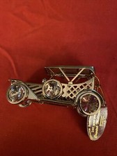 VTG GENUINE AUSTRIAN CRYSTAL ANTIQUE CAR 24K GOLD PLATED FIGURINE (USA) picture