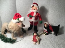 ANNALEE DOLL collection SANTA blk lamb snowman lion w/ wht  lamb picture