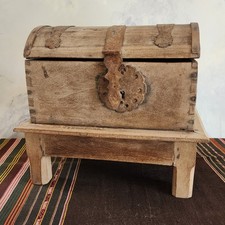 Antique Mexico Small Baul Trunk With Stand picture